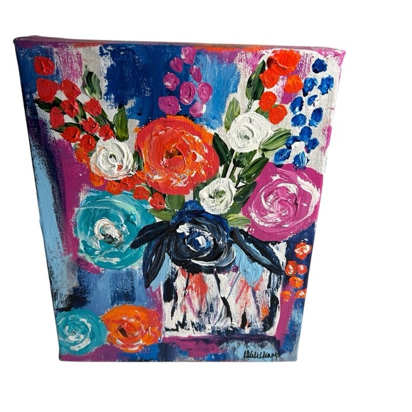 Original Artwork Abstract Blooms Impressionism 8 x 10” - Picture 2 of 15